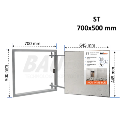 Revīzijas lūka zem flīzes BAULuke ST70x50 Revīzijas lūka zem flīzes BAULuke ST70x50