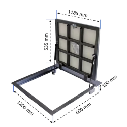 Grīdas revīzijas lūka zem flīzes BAULuke G60x120P Grīdas revīzijas lūka zem flīzes BAULuke G60x120P