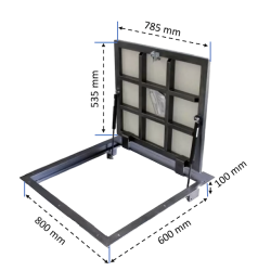 Grīdas revīzijas lūka zem flīzes BAULuke G60x80P Grīdas revīzijas lūka zem flīzes BAULuke G60x80P