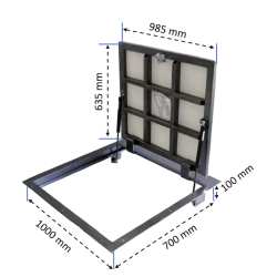 Grīdas revīzijas lūka zem flīzes BAULuke G70x100P Grīdas revīzijas lūka zem flīzes BAULuke G70x100P