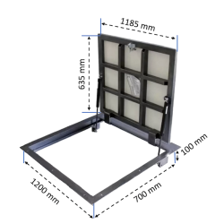 Grīdas revīzijas lūka zem flīzes BAULuke G70x120P Grīdas revīzijas lūka zem flīzes BAULuke G70x120P