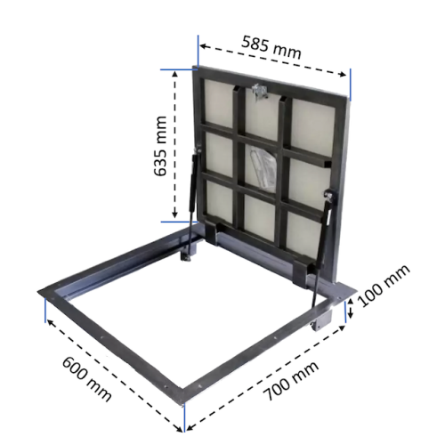 Grīdas revīzijas lūka zem flīzes BAULuke G70x60P