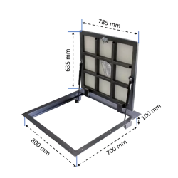 Grīdas revīzijas lūka zem flīzes BAULuke G70x80P Grīdas revīzijas lūka zem flīzes BAULuke G70x80P