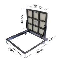 Grīdas revīzijas lūka zem flīzes BAULuke G90x140P Grīdas revīzijas lūka zem flīzes BAULuke G90x140P