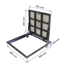 Grīdas revīzijas lūka zem flīzes BAULuke G90x80P Grīdas revīzijas lūka zem flīzes BAULuke G90x80P