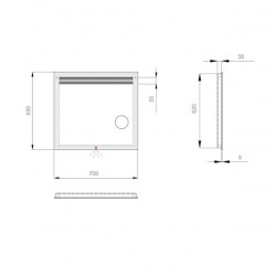 Spogulis LAVA DELLA ar LED gaismekli 650x700 мм Spogulis LAVA DELLA ar LED gaismekli 650x700 мм