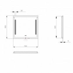 Spogulis LAVA STELLA ar LED gaismekli 650x700 мм Spogulis LAVA STELLA ar LED gaismekli 650x700 мм