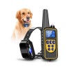 Suņu dresūras - treniņu siksna ar elektro impulsu, pulti un LCD ekrānu, uzlādējama un mitrumizturīga, 800m