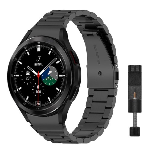 Nerūsējošā tērauda viedpulksteņa siksniņa bez spraugas Samsung Galaxy Watch 4, 5 un 6 PRO 45 mm, melna