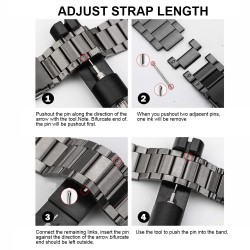 Nerūsējošā tērauda viedpulksteņa siksniņa bez spraugas Samsung Galaxy Watch 4, 5 un 6 PRO 45 mm, melna Nerūsējošā tērauda viedpulksteņa siksniņa bez spraugas Samsung Galaxy Watch 4, 5 un 6 PRO 45 mm, melna