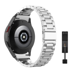 Nerūsējošā tērauda viedpulksteņa siksniņa bez spraugas Samsung Galaxy Watch 4, 5 un 6 PRO 45 mm, Sudrabs Nerūsējošā tērauda viedpulksteņa siksniņa bez spraugas Samsung Galaxy Watch 4, 5 un 6 PRO 45 mm, Sudrabs