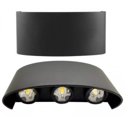 Sienas lampa, 6 W, melna IP65 Sienas lampa, 6 W, melna IP65